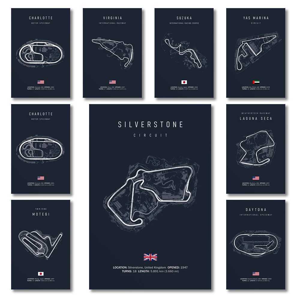 F1 Imola Monaco Circuit Canvas Painting Forla F1 Wall Art Nordic Poster Aesthetics Racing Home Decoration Pictures W241128