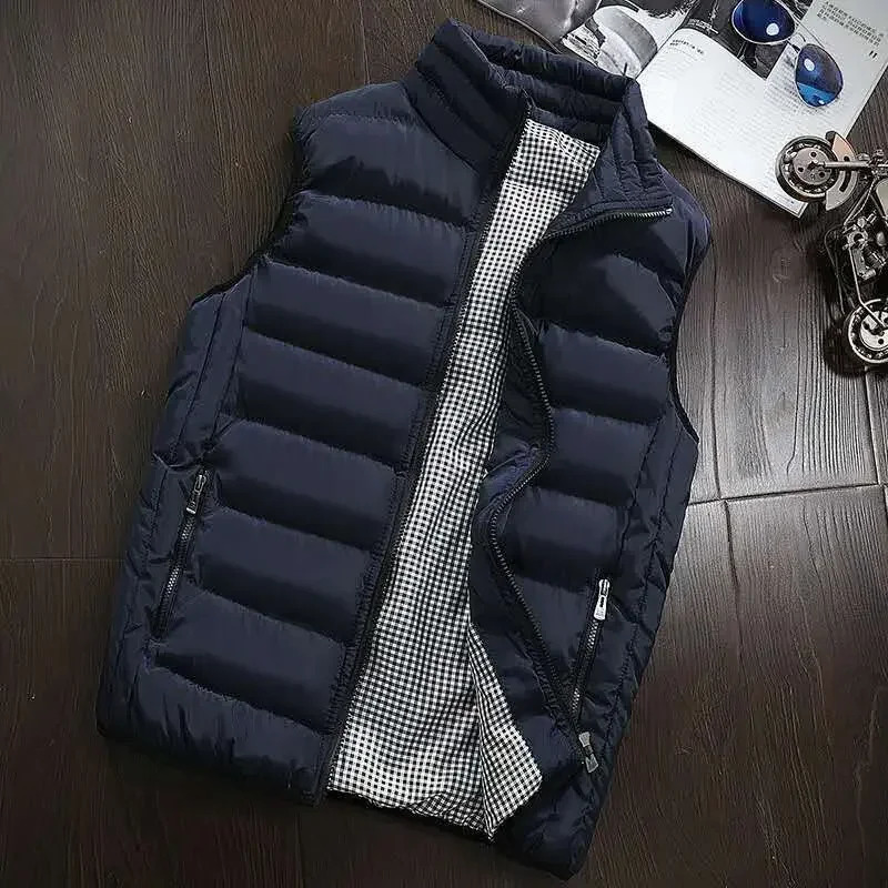 2024 Highend Cotton Vest Jacket Waistcoat Mens Autumn and Winter Selling Fashion Casual Comfortable Sleeveless 241129