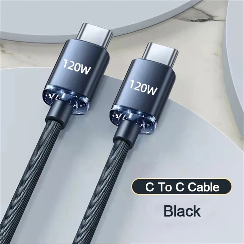 Super Fast Quick Charging 6A 120W USB C to USB-C PD Cable 1m 1.5M 2M Type c Cables For Samsung S10 S20 S23 S24 Htc LG Android phone 15/15promax