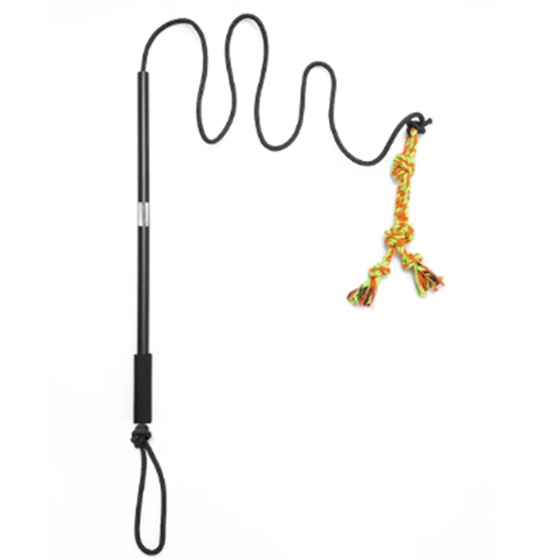 Interactive Flirt Pole for Large Dogs Chase Tug of War Lure Chewing Toy for Outdoor Exercise Training Dog Teaser Wand