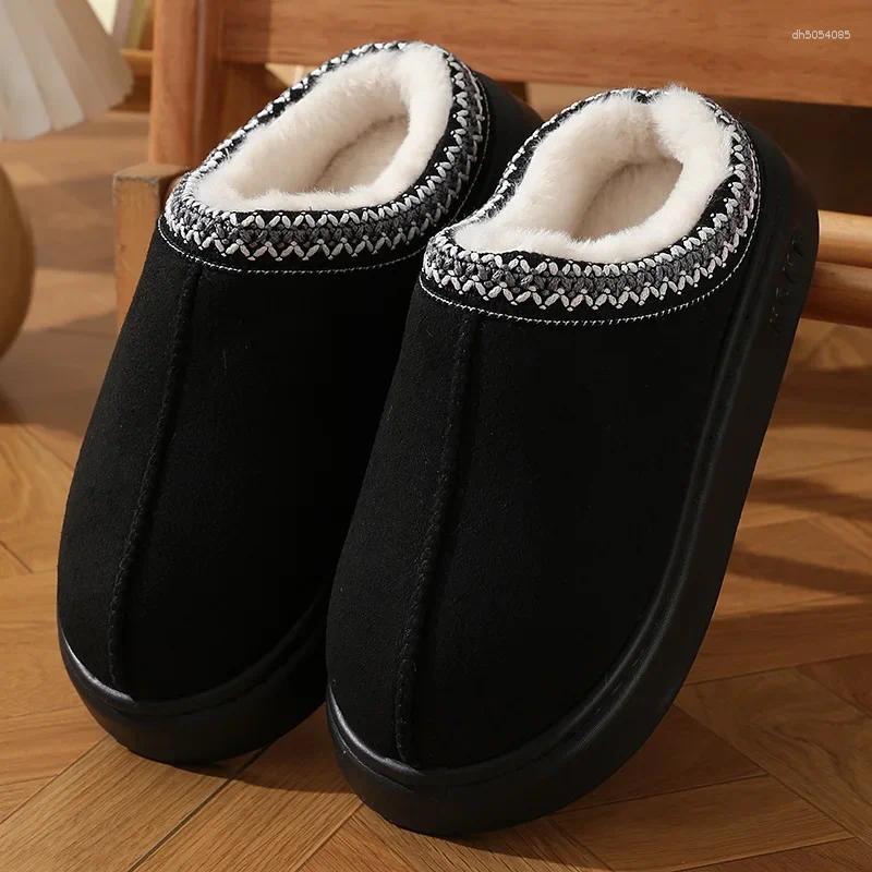 Slippers Fashion Fluffy Platform For Women 2025 Winter Plush Warm Cotton Shoes Woman Comfort Non Slip Unisex Home