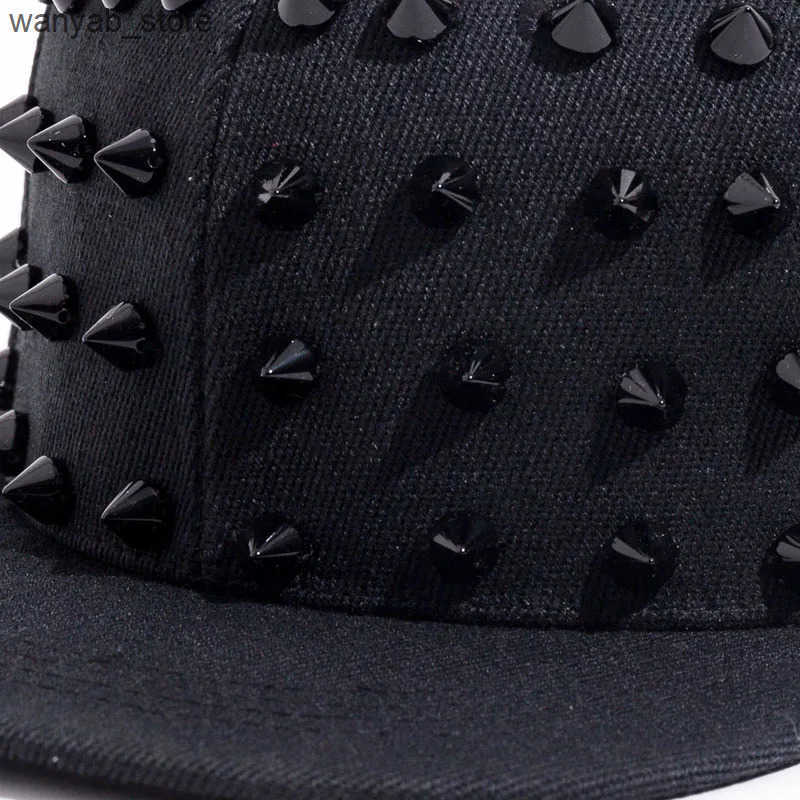 Ball Caps Neutral punk hedgehog hat personalized jazz snapshot spike screw stud spike baseball cap hip-hop rock dance Bones dad hat L240910