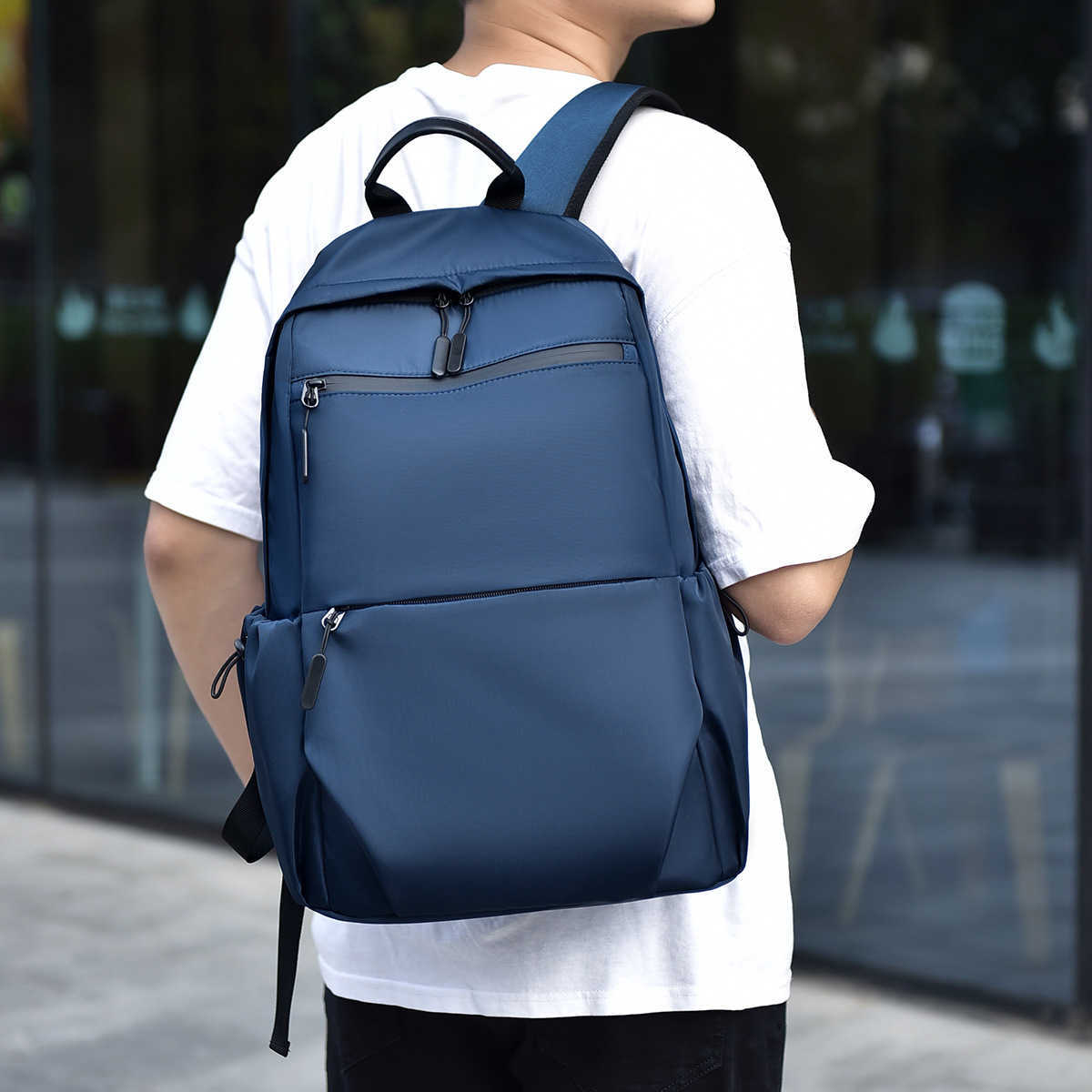 New Men's Commuting Backpack with Large Capacity and Simple Design, College Student Backpack, Computer Bag, Casual 241129