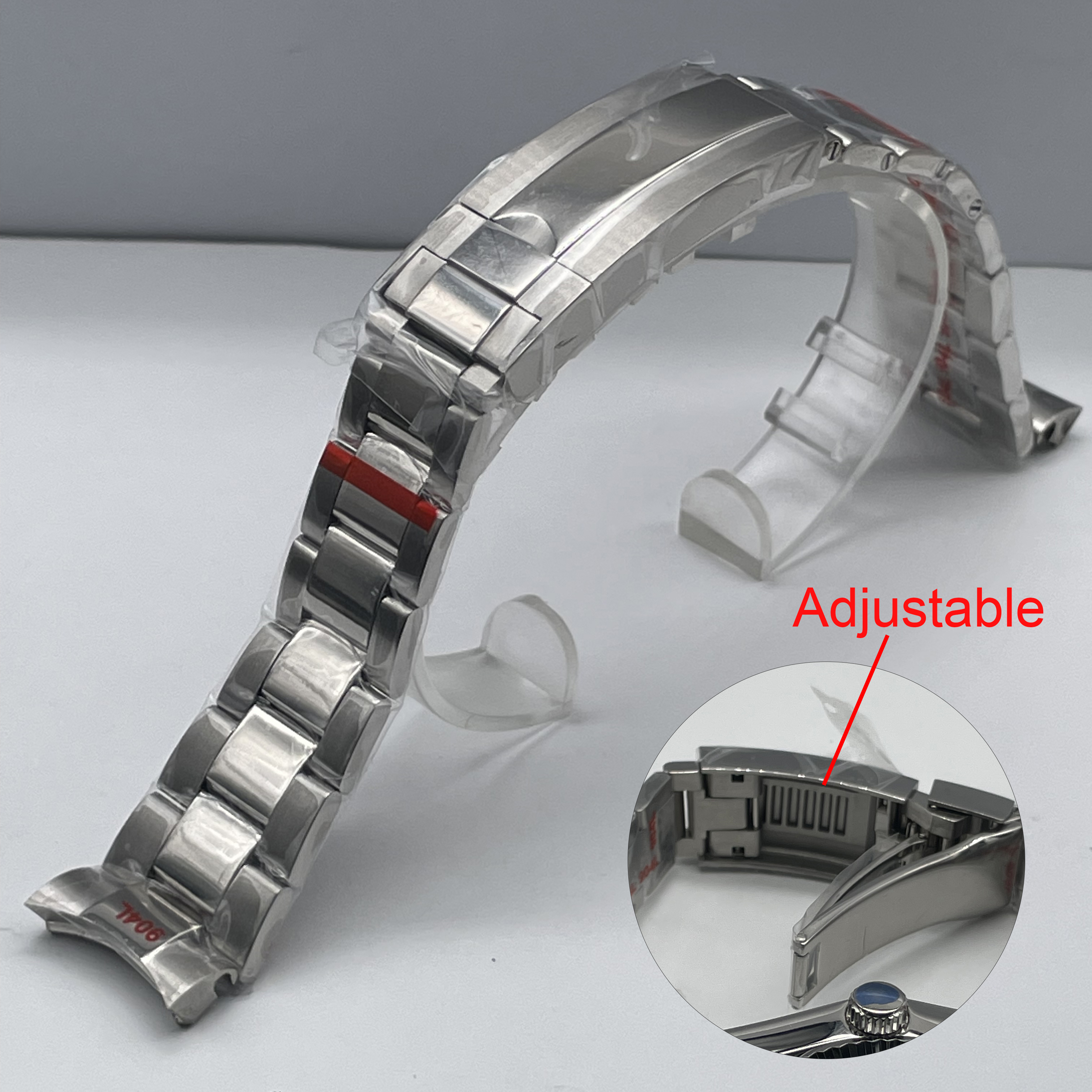 Swish 20mm Silver 904L Stainless Steel Watch Band Wrist Strap for SUB GMT Watch Case Mod Parts Accessories Bracelet Clasp Strap