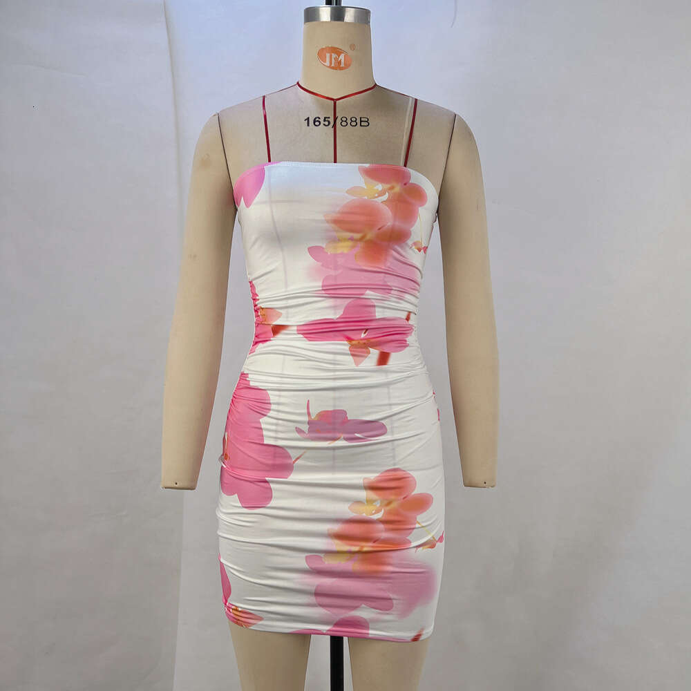 Women's clothing 2024 summer new sexy strapless waist wrap buttocks slimming nightclub dress for women