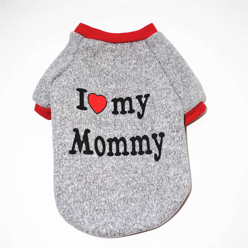 Toy Small Dogs And Cats - "I Mommy""I Love My Daddy", Soft Letter Print Pet Sweater