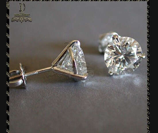 Earstuds, zircon four claw earrings, small accessories, women's jewelry