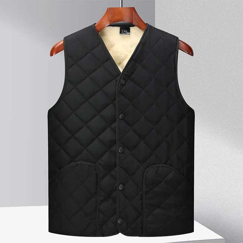 Men's Down Parkas Mens Winter New Men Fashion V-Neck Vest Warm Thickened Jacket Youth Sleeveless Athletic Vest Fishing Waistcoats Big Size 4XL z2