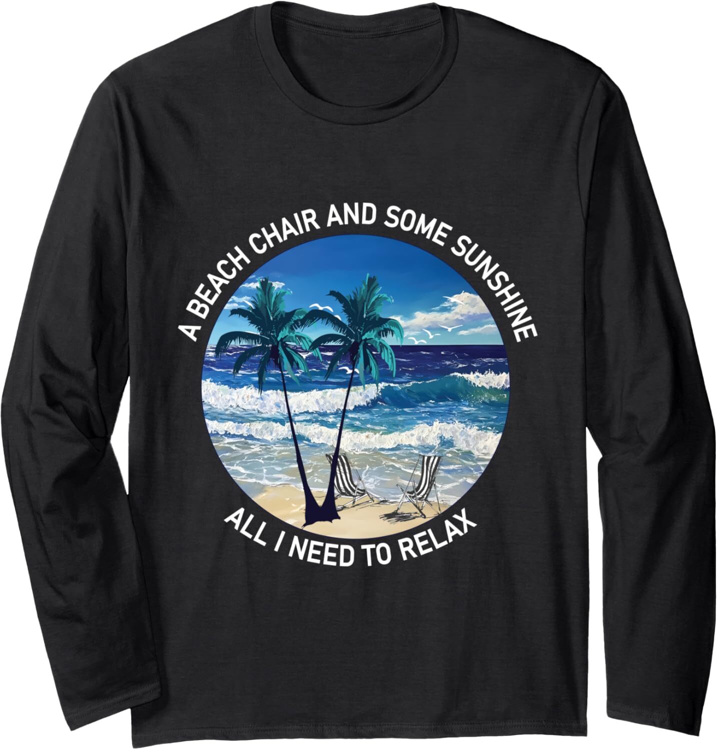 Long Sleeve Shirts for Men Life Is Really Good Coconut Palm Trees Retro Tropical Summer Long Sleeve Streetwear Casual tops clothes cool