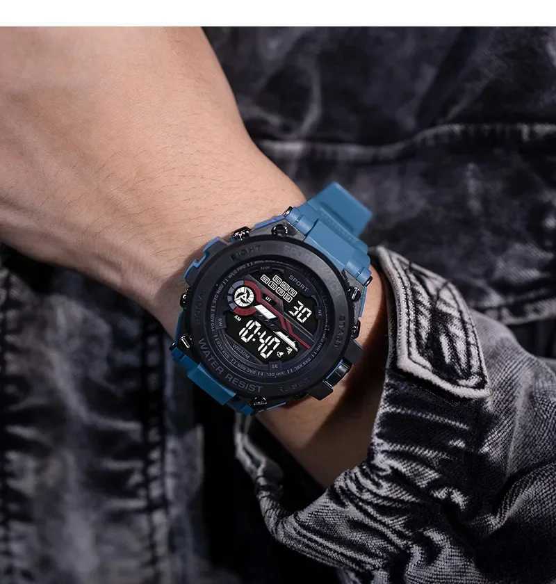 Mens waterproof sports Mtifunction Ectronic shock-absorbing wristband M241128