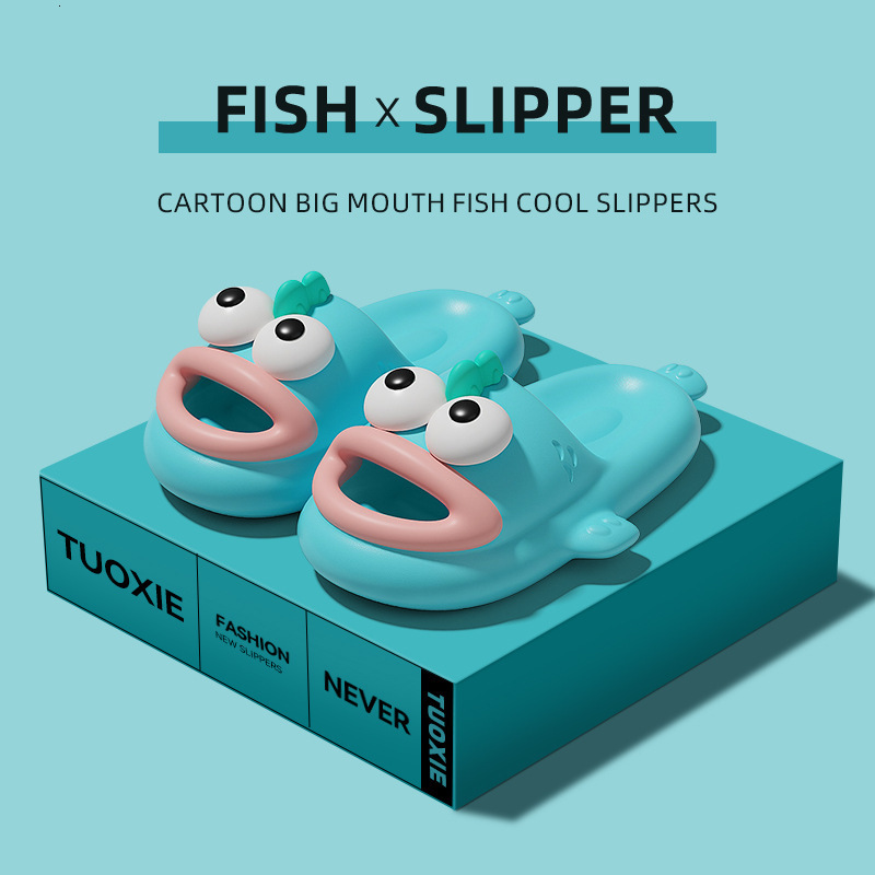 Designer Eva Clown Fish Women with a Feeg of Stepping on Shit Funny at Home, Men's Outerwear, Cool Slippers for Summer and Autumn, Anti slip