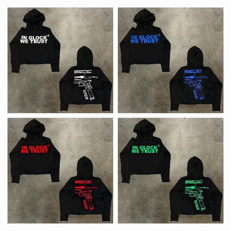 Men&#039;s Hoodies and T-shirts Oversized Gothic Long Sleeve Hoodies Mens Harajuku Hip Hop In We Trust Graphic Print Round Neck Cotton Tops