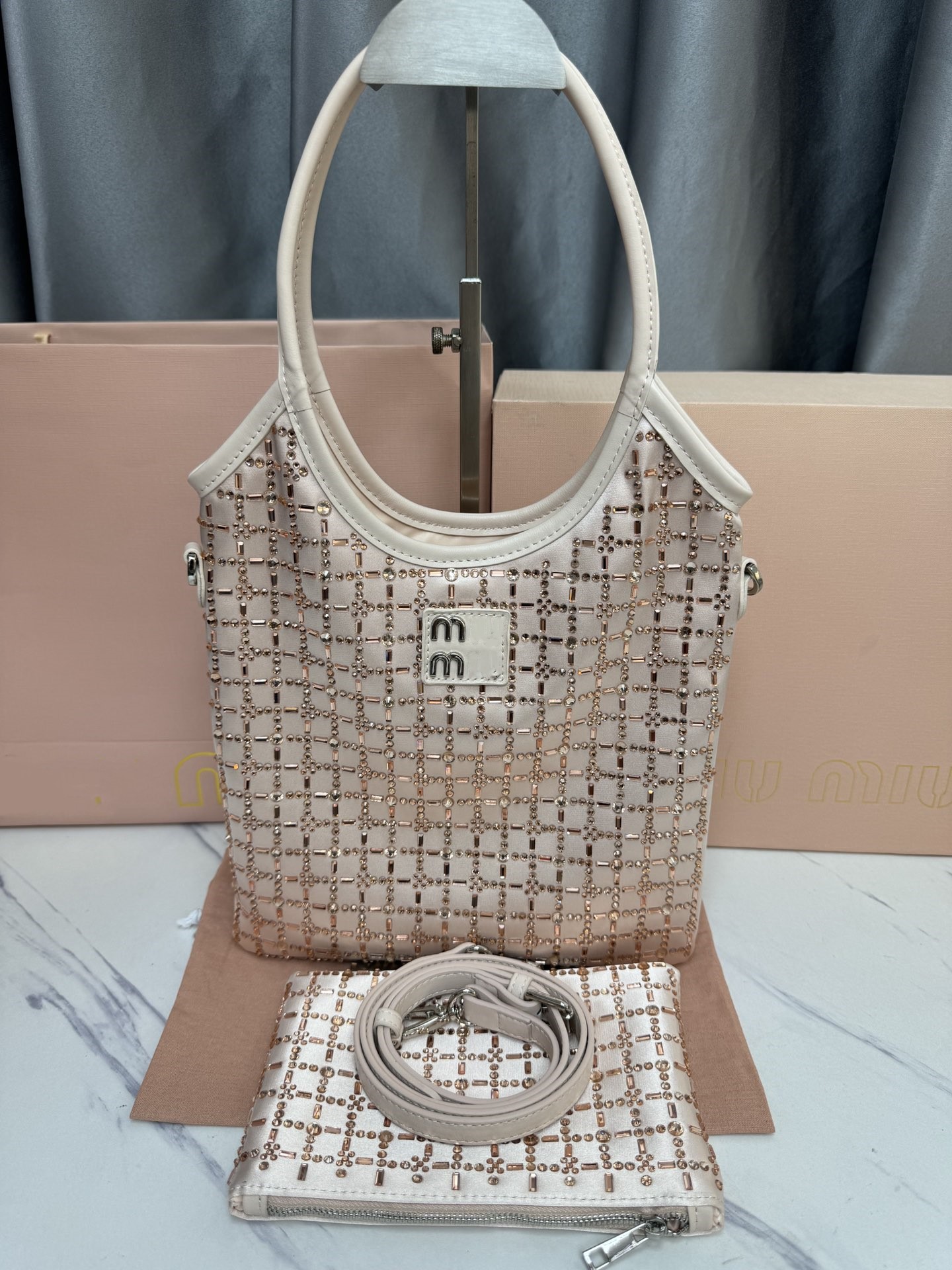 Diamond Hourglass Tote Rhinestone Bags Women's Glisten Mens Clutch Crossbody Shoulder Strap Genuine Leather Pink Purse Designer Handbag Pochette Bag