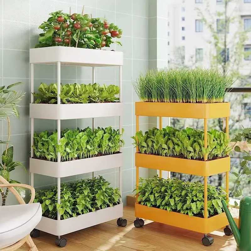 Planters Pots Balcony vegetable rack multi-layer flower outdoor courtyard seed plants balcony indoor plant pot Q240429