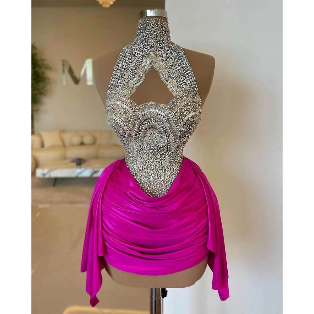 Dress Graduation Lace Sheath Fuia Beaded Satin Short Mini Homecoming Party Formal Tail Prom Gowns Dresses Zj Es 6660306