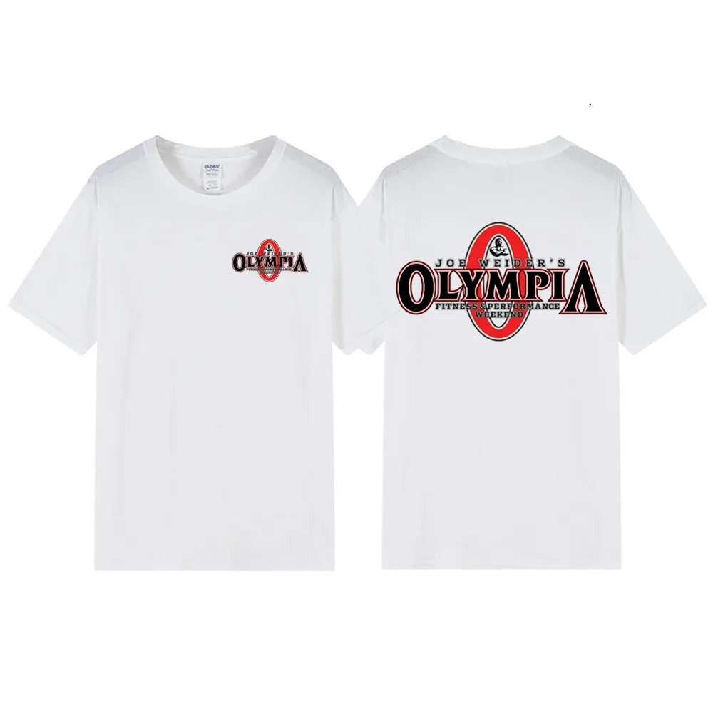 Trendy Summer Mens OLYMPIA Printed Pure Cotton T-shirt Mens Hip Hop Street Sports Fitness Comfortable Selling T-shirt 240428