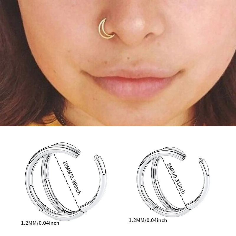 Nose Rings Hoops Double Septum Cartilage Hoop Earring Piercing Nariz Open Stacked for Women and Men 241125