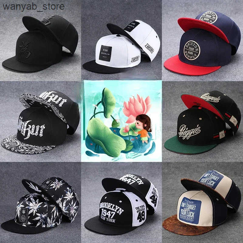 Ball Caps Hip hop hats can be worn in all seasons mens flat neck hats cool hats on the street womens outdoor sun hats L240910