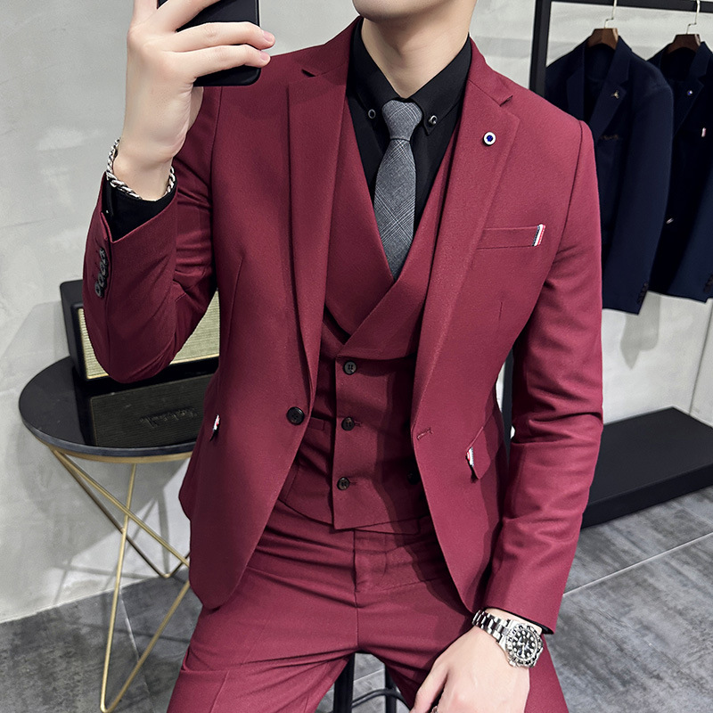 K688 Men's Slim Fit Business Suit - Casual Wedding Dress for Groom