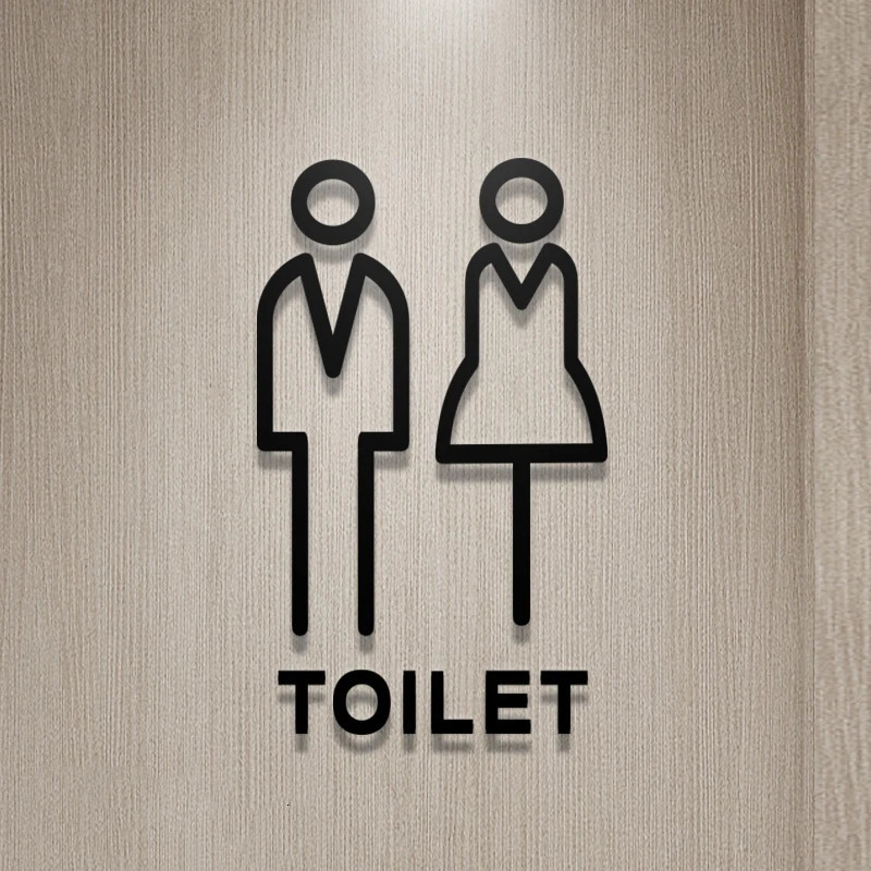 Toilet Logo Creative WC Logo Door Stickers Mens and Womens Toilet Logo Door Stickers 241127
