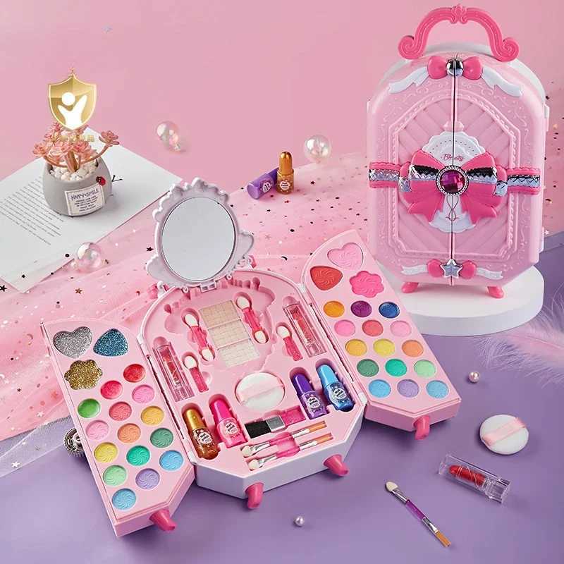 Girls safe makeup toy princess makeup eye shadow nail polish non-toxic beauty set washable fashion makeup birthday gift X2411281