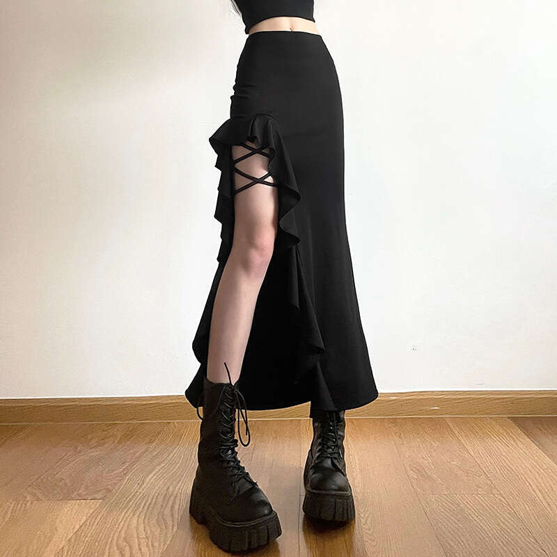 Wind 2023 Spring/Summer Women's Fashion New Style Trendy Sexy High Waist Slim Fit Solid Color Irregular Half Skirt for Women
