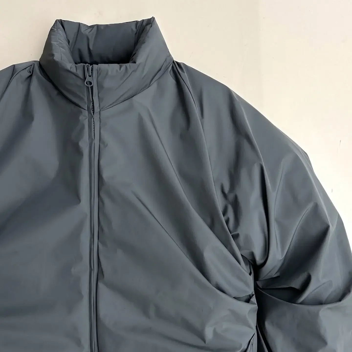 Korean autumn and winter mens warm double zipper pocket cotton padded jacket Y2K Harajuku simple casual clown couple jacket 241128