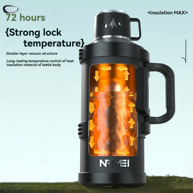 2L Thermos Insulated Water Bottle Stainless Steel Vacuum Flasks Large Tea BottleCold Outdoor Coffee Bottles 241128