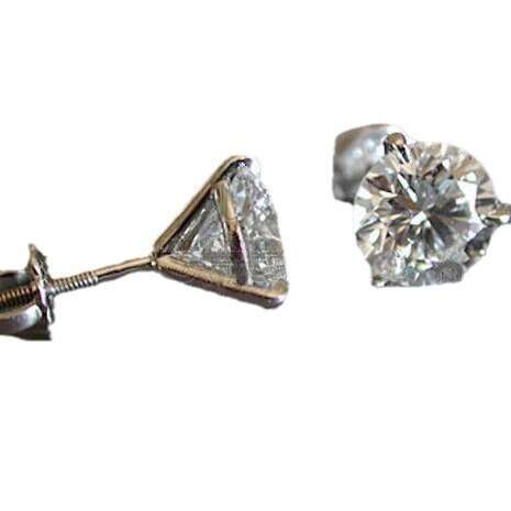 Earstuds, zircon four claw earrings, small accessories, women's jewelry