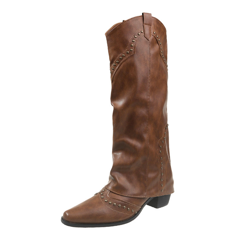 Leather 2023 PU Women Slip On New Thigh Spring Autumn Knee High Shoes Ladies Platform Western Long Boots 5b56