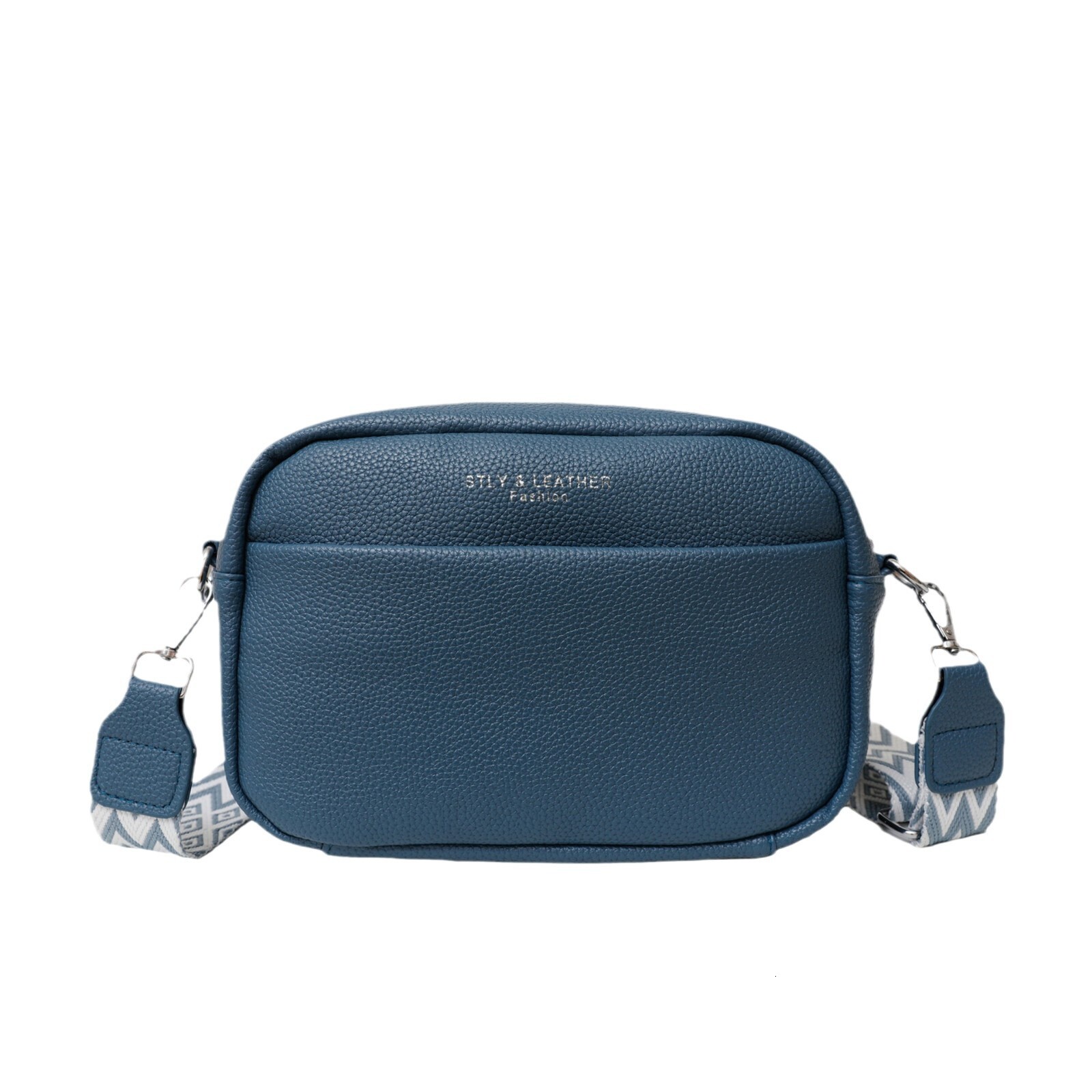 Cross Border New Women's Bag With Wide Shoulder Straps Fashionable And Simple Casual Single Shoulder Crossbody Bag Solid Color PU Small Square Ba