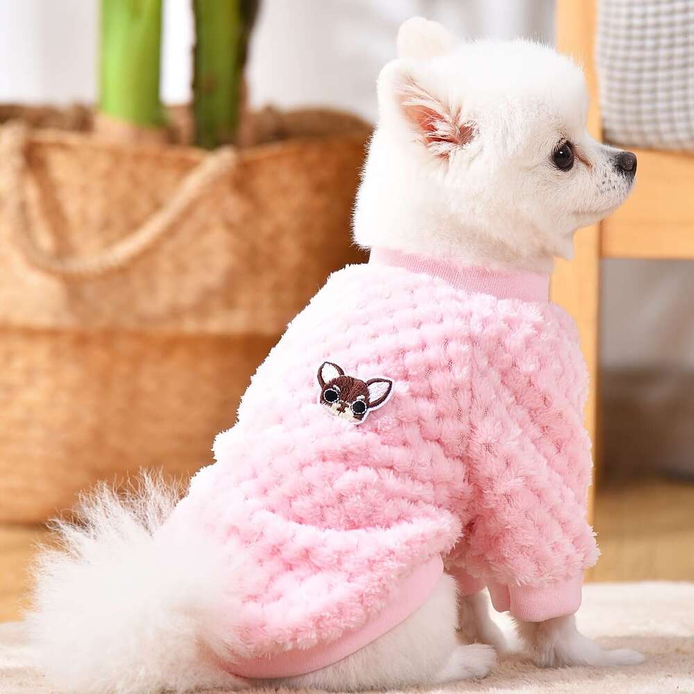 Adorable Small Dog Puppy Jumper Soft, Fluffy, Warm with Chirwa Embroidery - Perfect for Toy Breed Dogs and Puppies