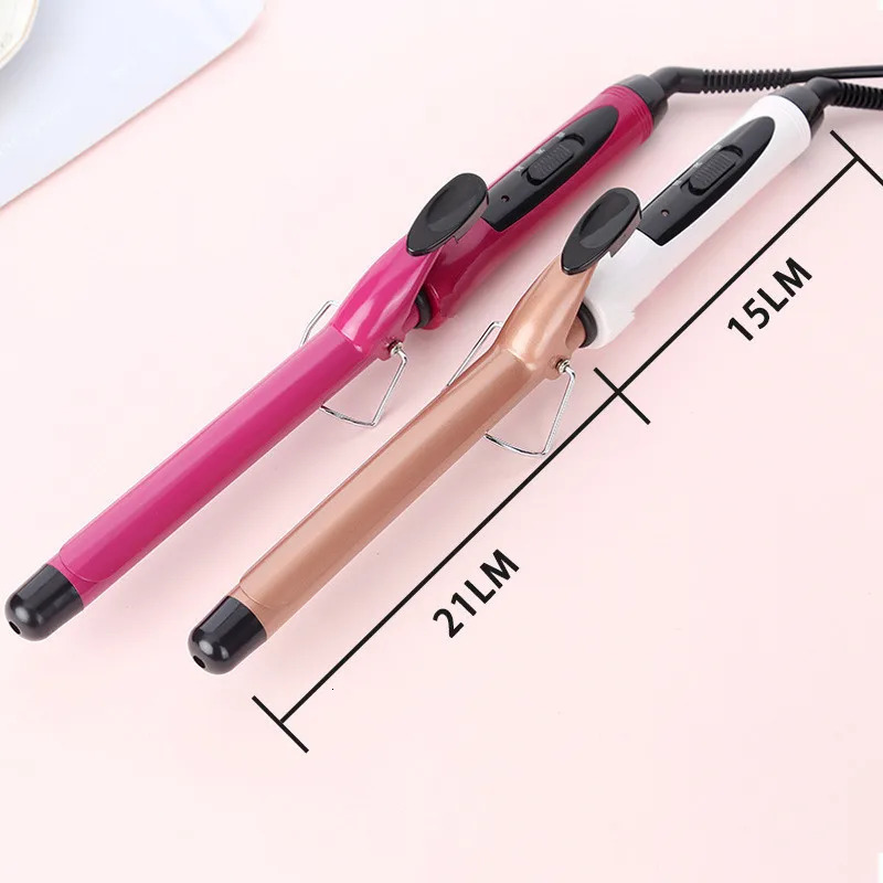 1PC 9mm 1m 22mm Professional Gold Electric Hair Curler Curling Iron Waver Pear Flower Cone Wand Styling Tool 2 240423