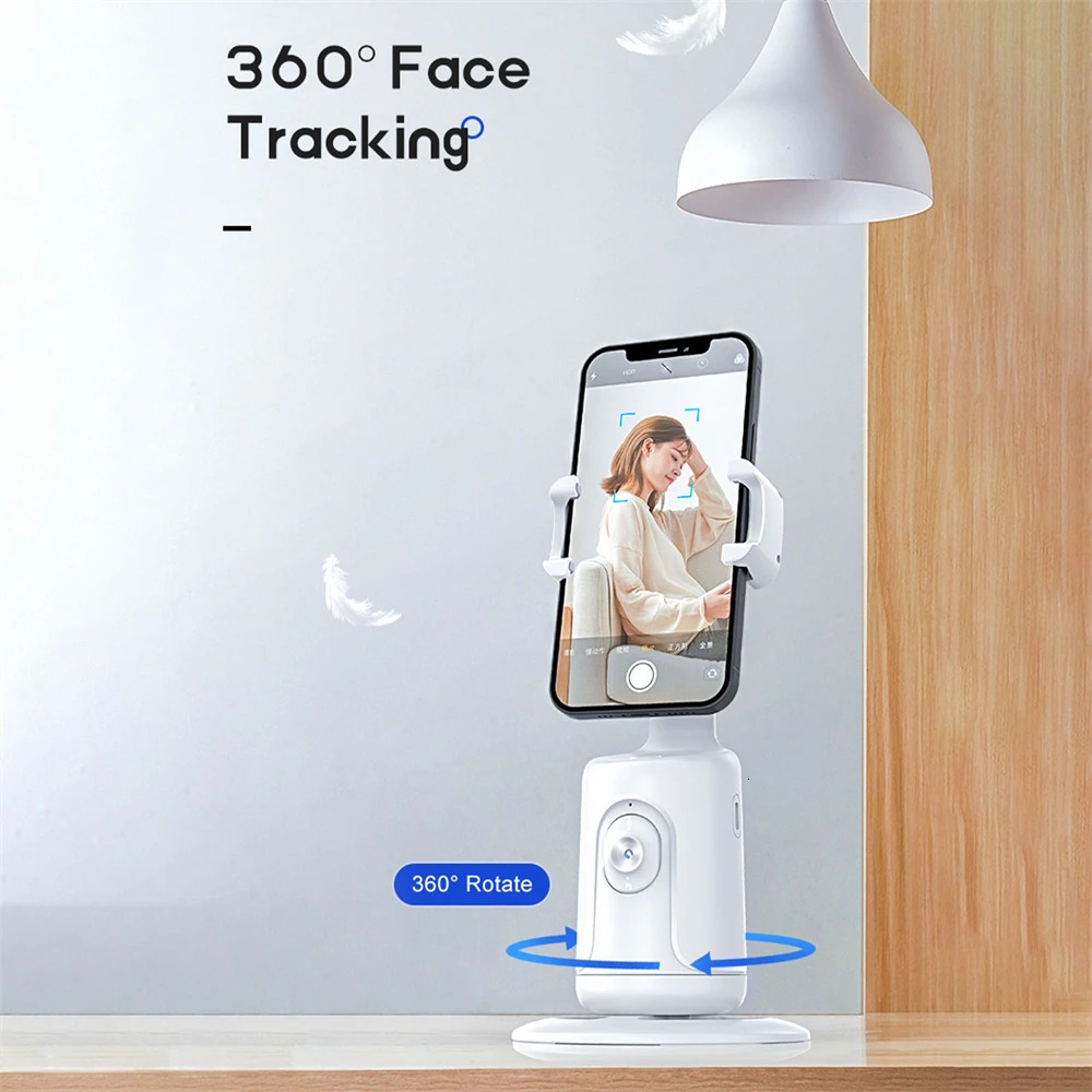 Auto Face Tracking 360Rotation Smart AI Phone Follow-Up Gimbal Stabilizer Selfie Stick Tripod for Cell Phone Video Vlog Live 240422