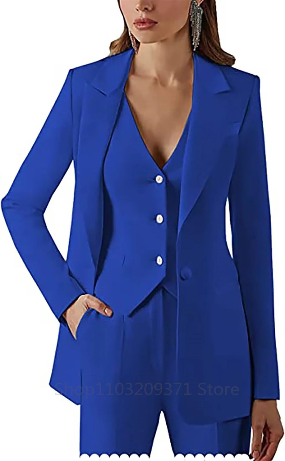 3 Pieces Plus Size Women Suit Set Lapel Blazer Business JacketVestPants Office Lady Pantsuits Formal Party Prom Dress 241126