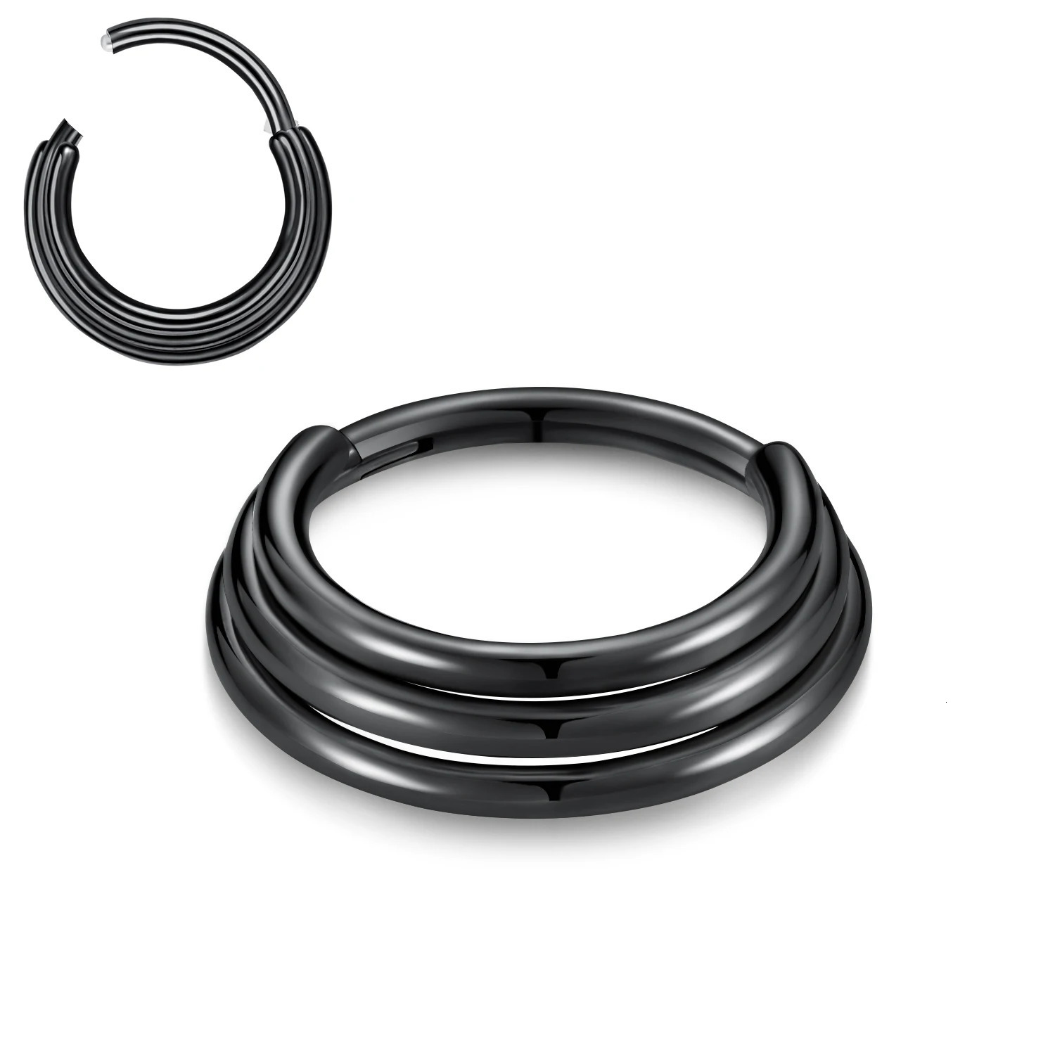 16G Hinged Septum Clicker Nose Ring Hypoallergenic Stainless Steel Hoop Daith Earring Piercing Jewelry 241125