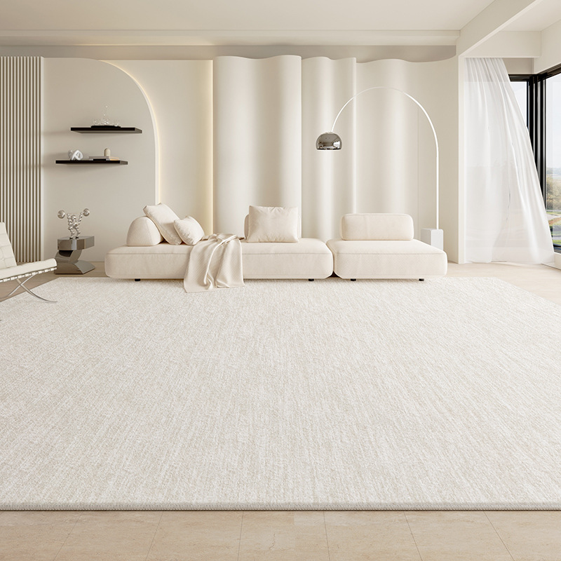 Carpet Living Room High-end 2024 New Style Dirt-resistant, Wash-free and Wipeable Cream Style Solid Color Waterproof and Maintenance-free Floor Mat