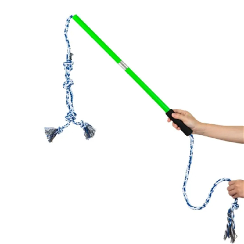 Interactive Flirt Pole for Large Dogs Chase Tug of War Lure Chewing Toy for Outdoor Exercise Training Dog Teaser Wand
