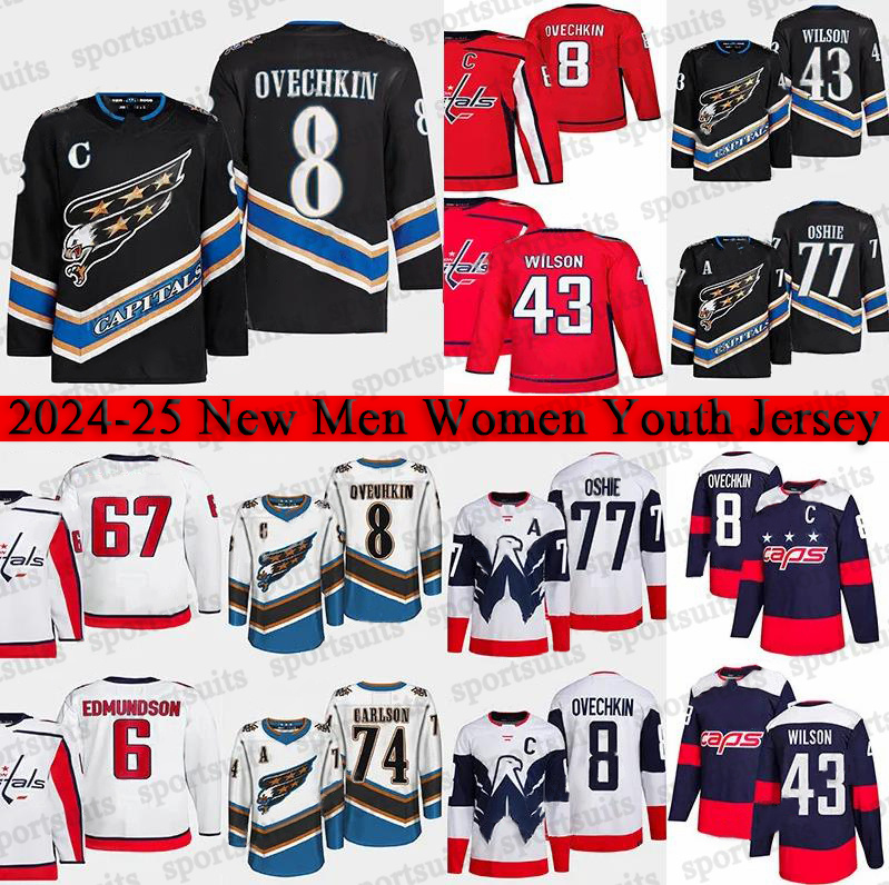 #8 Alex Ovechkin capital hockey jersey winter classic jersey TJ Oshie Tom WilsonS Andrew Mangiapane Jakob Chychrun Charlie Lindgren Nicklas Backstrom jerseys