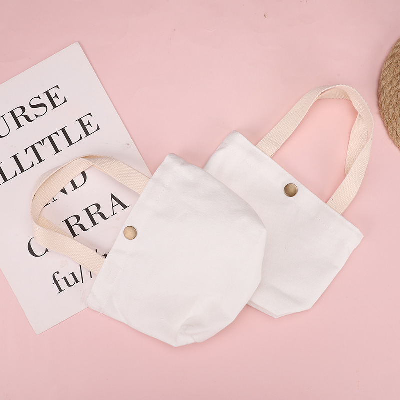 Solid Color Canvas Bag DIY Hand-painted Graffiti Handheld Shopping Bag Casual And Fashionable Women's Handbag