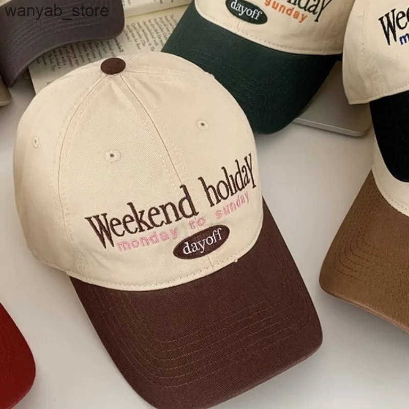 Ball Caps Retro letter embroidered baseball cap summer mens high-quality cotton adjustable casual hat hip-hop streetwear sun hat L240910