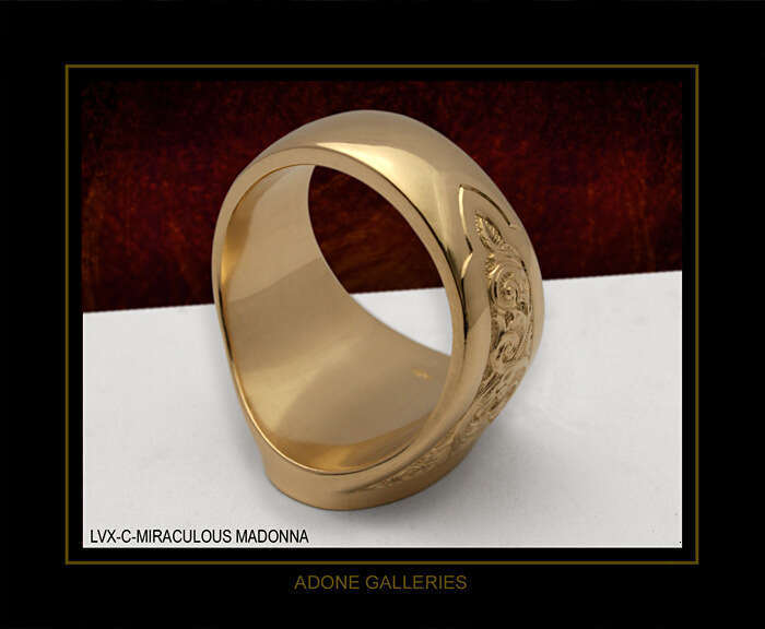 Hecheng Hot selling Jewelry, Blessed Virgin Mary, Handmade Seal Ring, Wind Carving Religious Men's Ring
