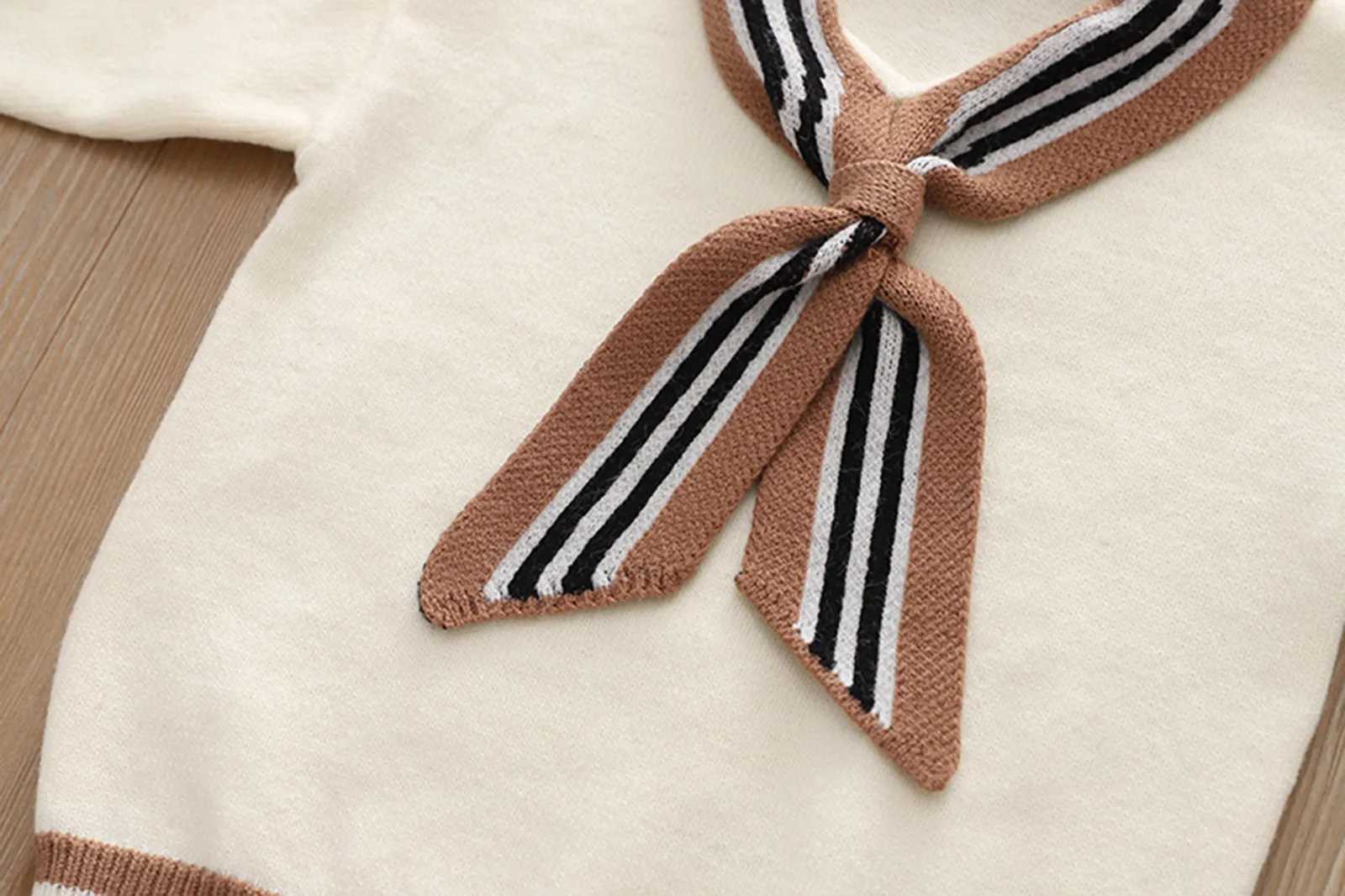 Clothing Sets Newly born cute woman toddler little girl long sleeved knitted sweater plain weave leather goods school style childrens activity clothi 