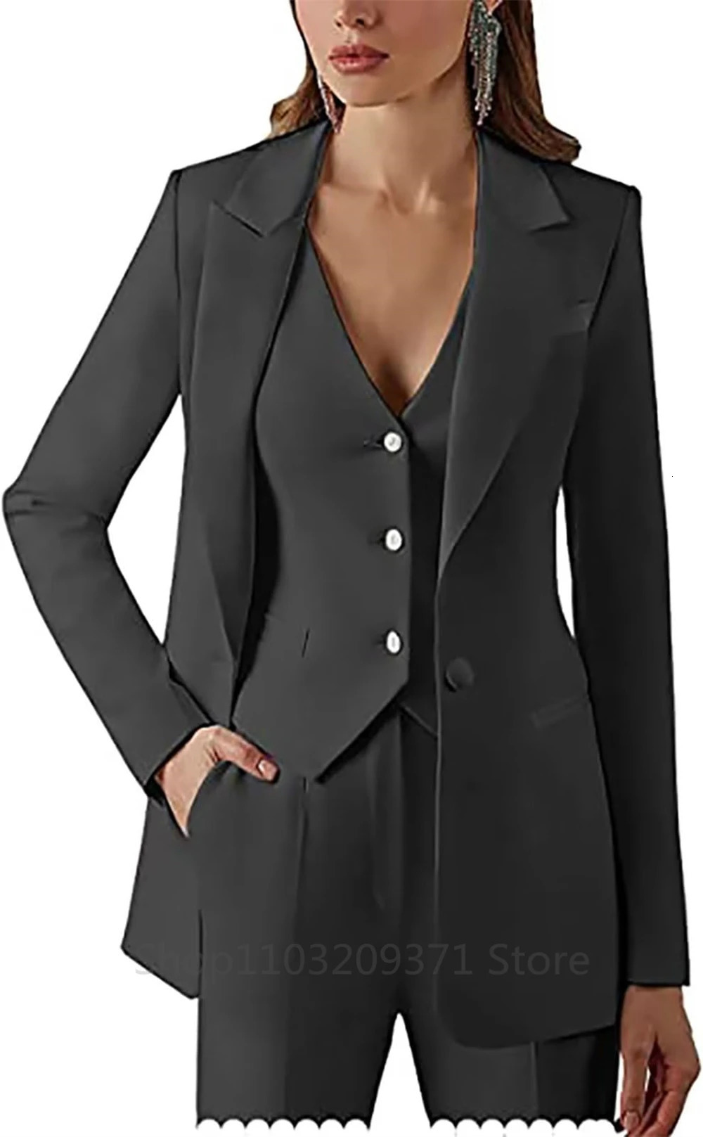 3 Pieces Plus Size Women Suit Set Lapel Blazer Business JacketVestPants Office Lady Pantsuits Formal Party Prom Dress 241126