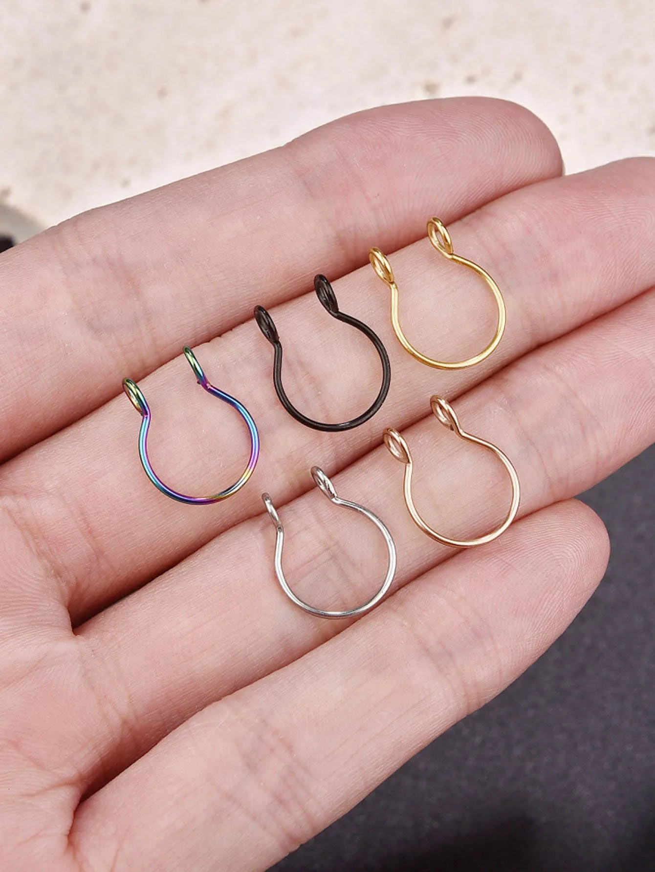 1Pc5pcs Set Horseshoe Nose Ring falseU Shaped Nath false Septum Rings316L Stainless Steel PiercingNon Pircing 241125
