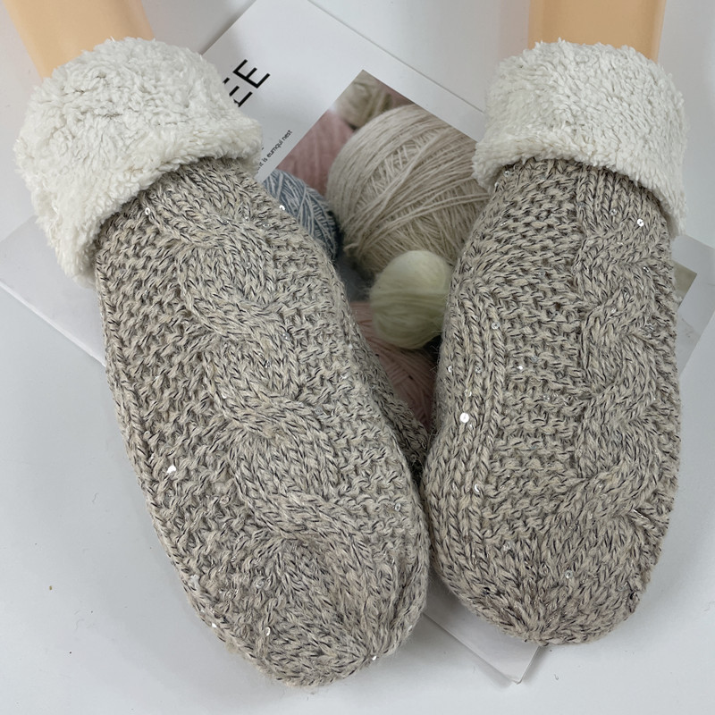 Manufacturer direct sales of women's knitted gloves with thick velvet and finger cots wholesale of winter outdoor warm woolen gloves