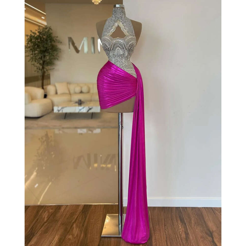 Dress Graduation Lace Sheath Fuia Beaded Satin Short Mini Homecoming Party Formal Tail Prom Gowns Dresses Zj Es 6660306