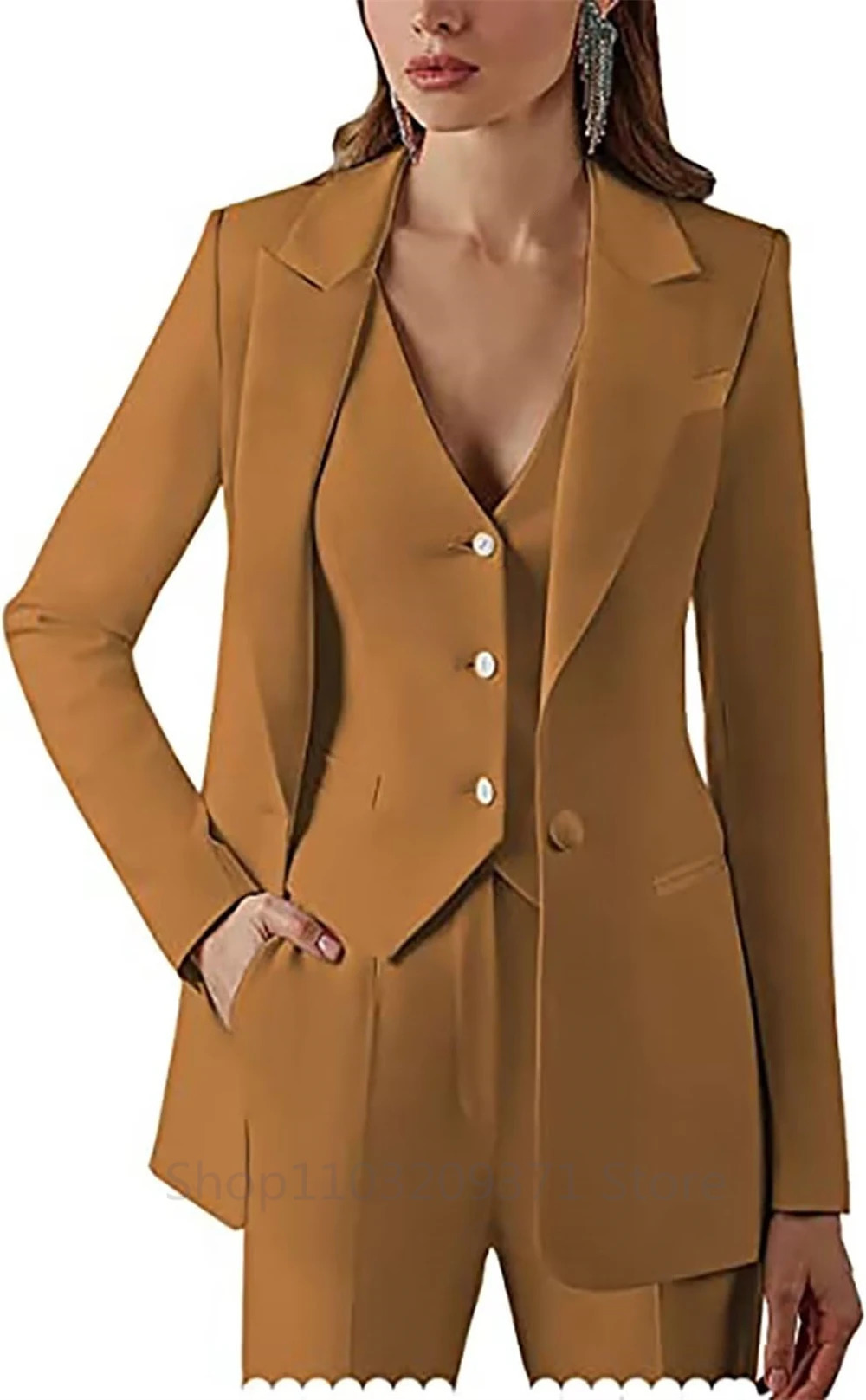 3 Pieces Plus Size Women Suit Set Lapel Blazer Business JacketVestPants Office Lady Pantsuits Formal Party Prom Dress 241126