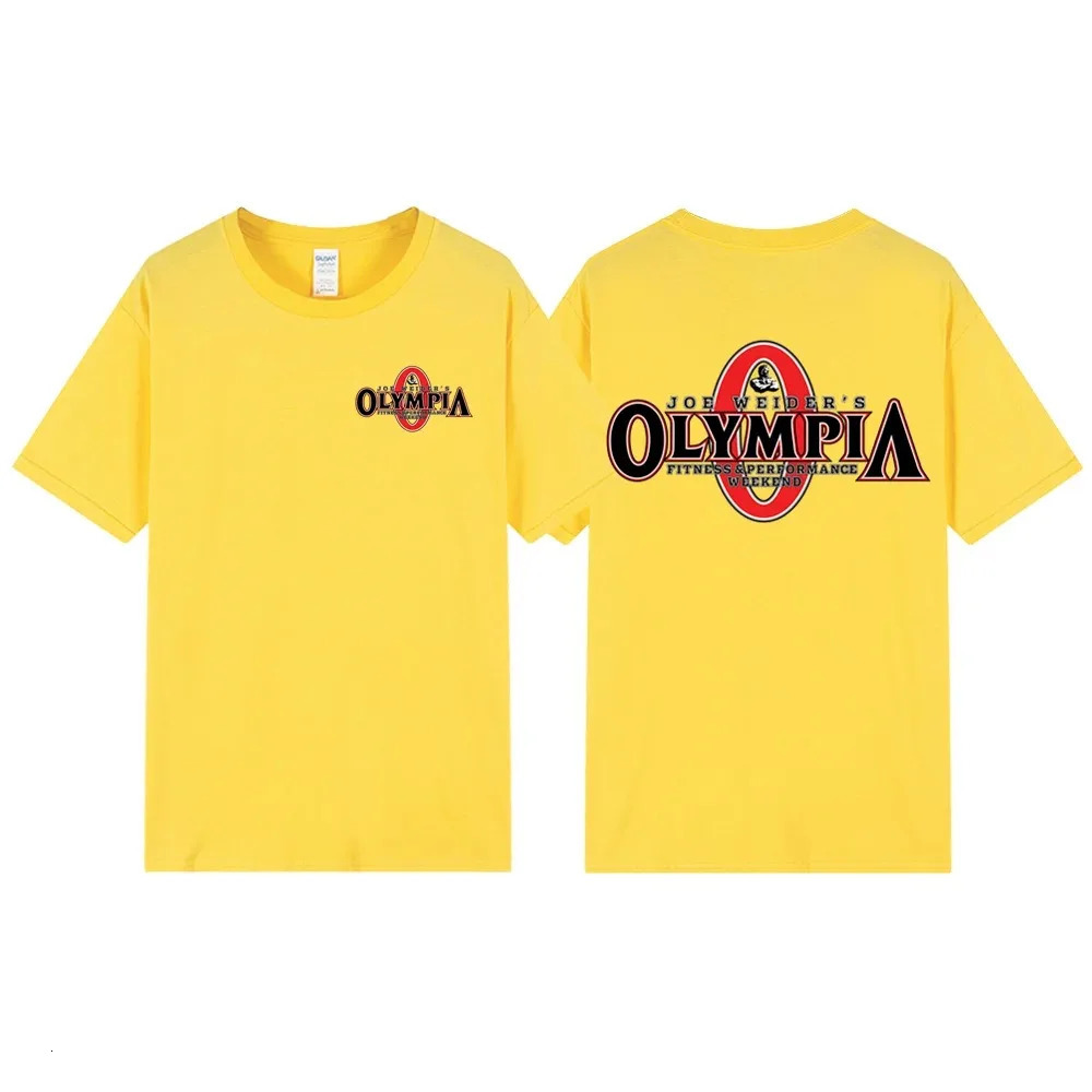 Trendy Summer Mens OLYMPIA Printed Pure Cotton T-shirt Mens Hip Hop Street Sports Fitness Comfortable Selling T-shirt 240428