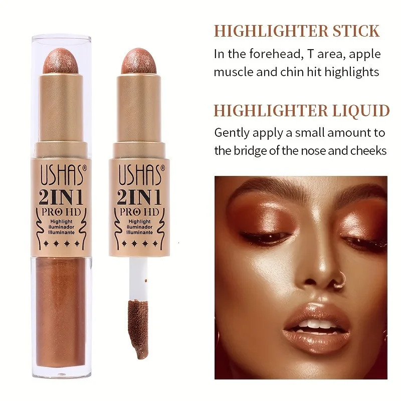 24Pcs USHAS Highlight Bronzer Contour Sticks Kit for Light Skin Face Makeup Dual Cream Contour Stick Make Up Kit for All Skin 240412